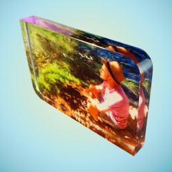 Cadre photo cristal en verre à poser personnalisé