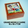 Boîte en bois personnalisée - grand modèle carré